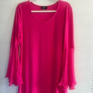 MSK Fuchsia Bell Sleeve Dress Boho Fairycore Whimsical
